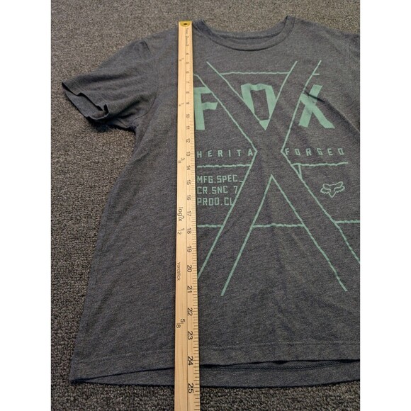 Fox Racing Women's S Y2K Fitted Top Shirt Slim Fit Gray Green Graphic - Picture 4 of 6